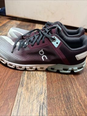 On Running Women’s Burgundy and Gray Athletic Running Shoes